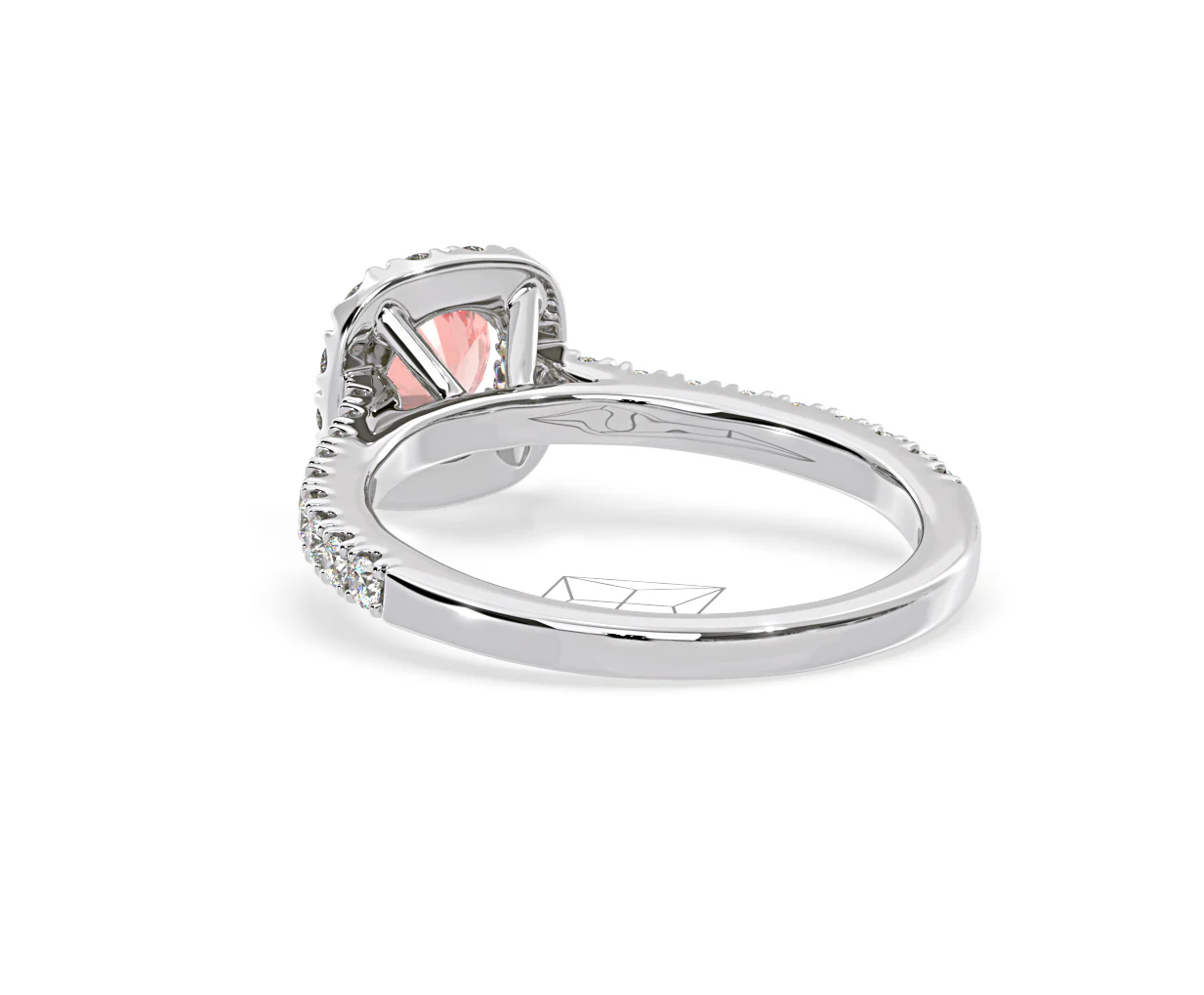 Elizabeth Pink Lab Diamond 1.00ct Halo Ring in Platinum - Elara Collection - Image 42