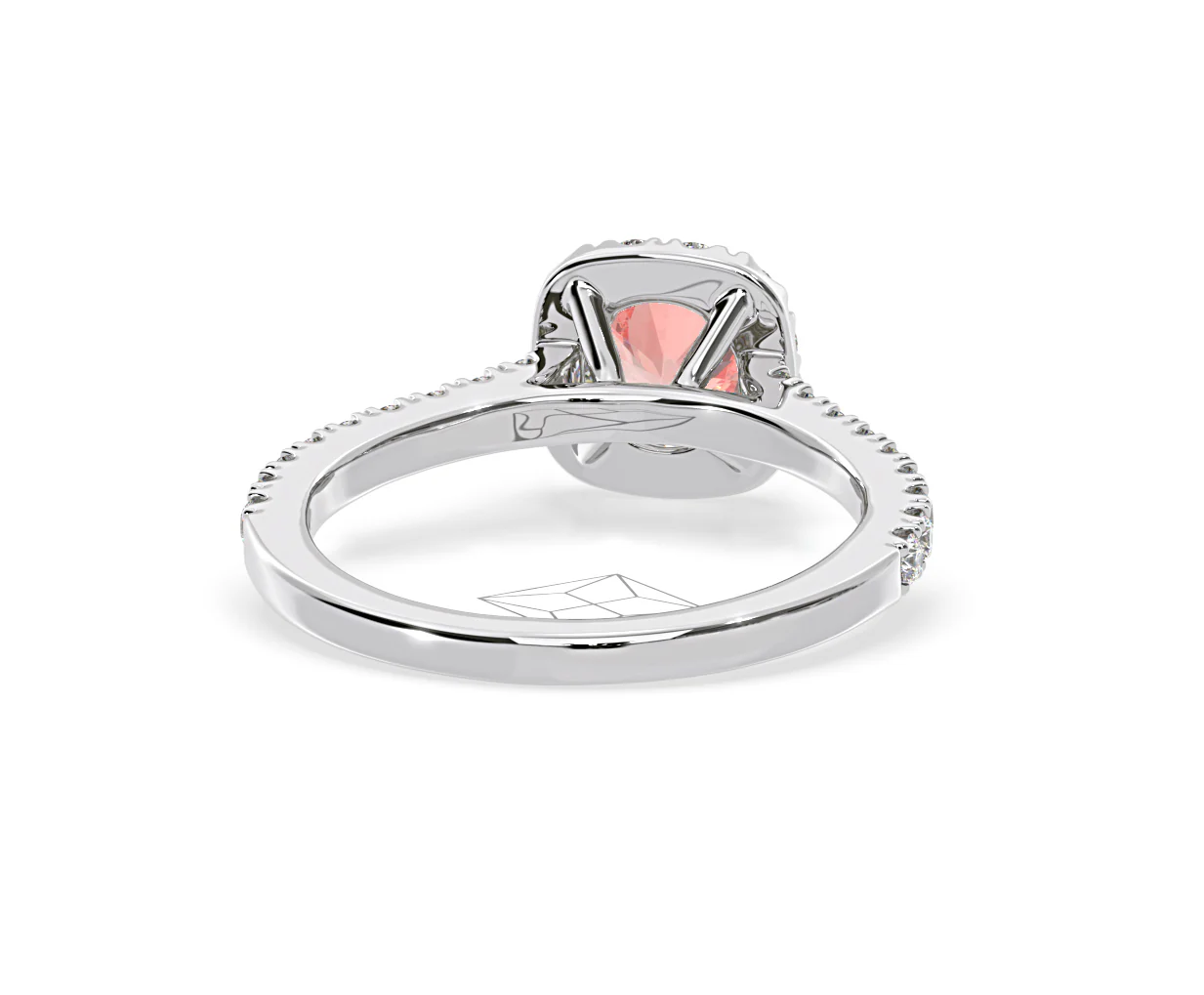 Elizabeth Pink Lab Diamond 1.00ct Halo Ring in Platinum - Elara Collection - Image 51