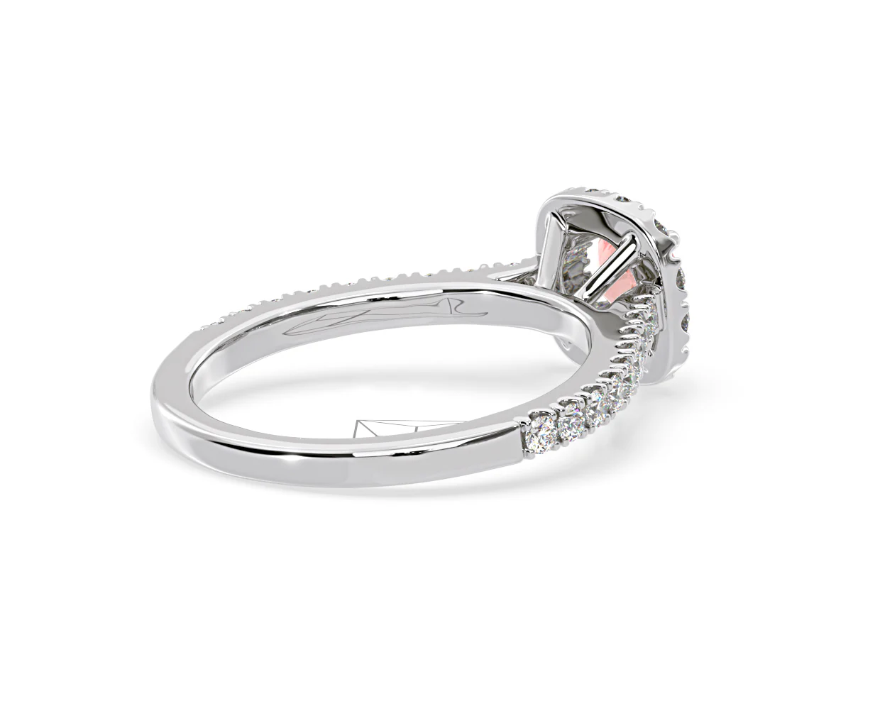 Elizabeth Pink Lab Diamond 1.00ct Halo Ring in Platinum - Elara Collection - Image 59