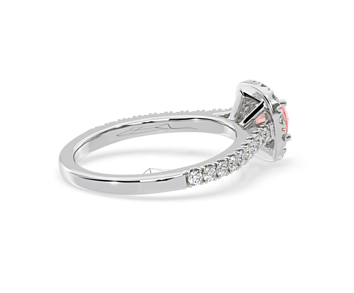 Elizabeth Pink Lab Diamond 1.00ct Halo Ring in Platinum - Elara Collection - Image 62