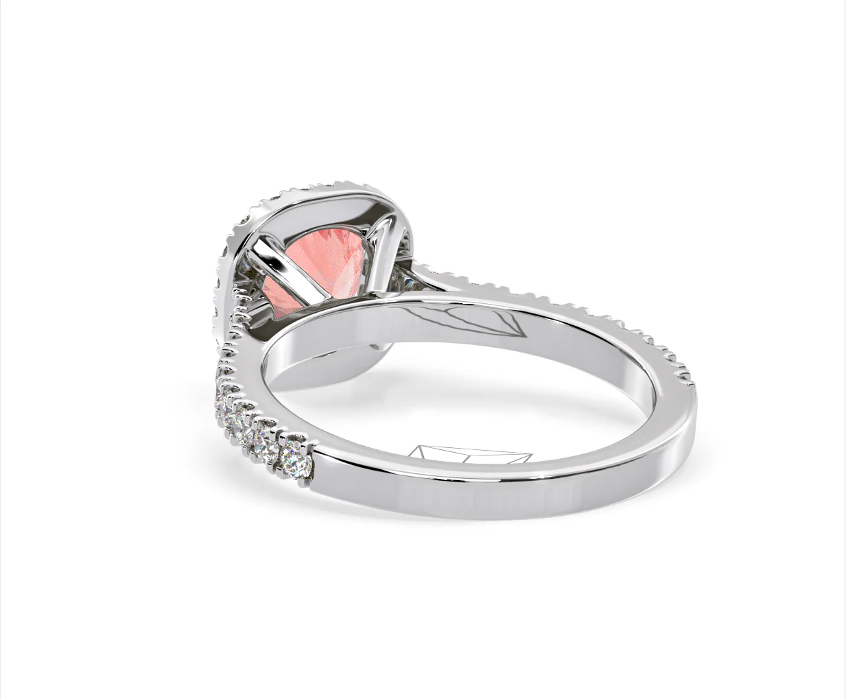 Elizabeth Pink Lab Diamond 1.70ct Halo Ring in 18K White Gold - Elara Collection - Image 43