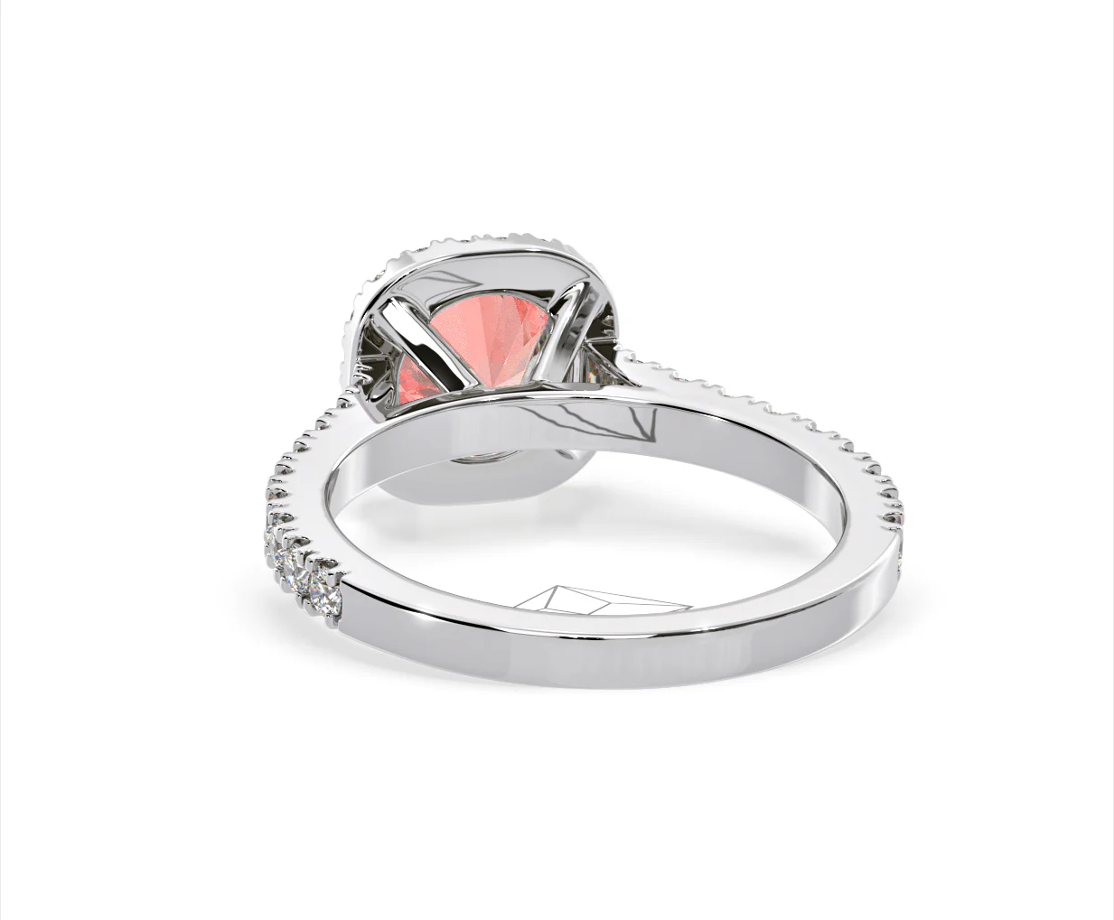 Elizabeth Pink Lab Diamond 1.70ct Halo Ring in 18K White Gold - Elara Collection - Image 46