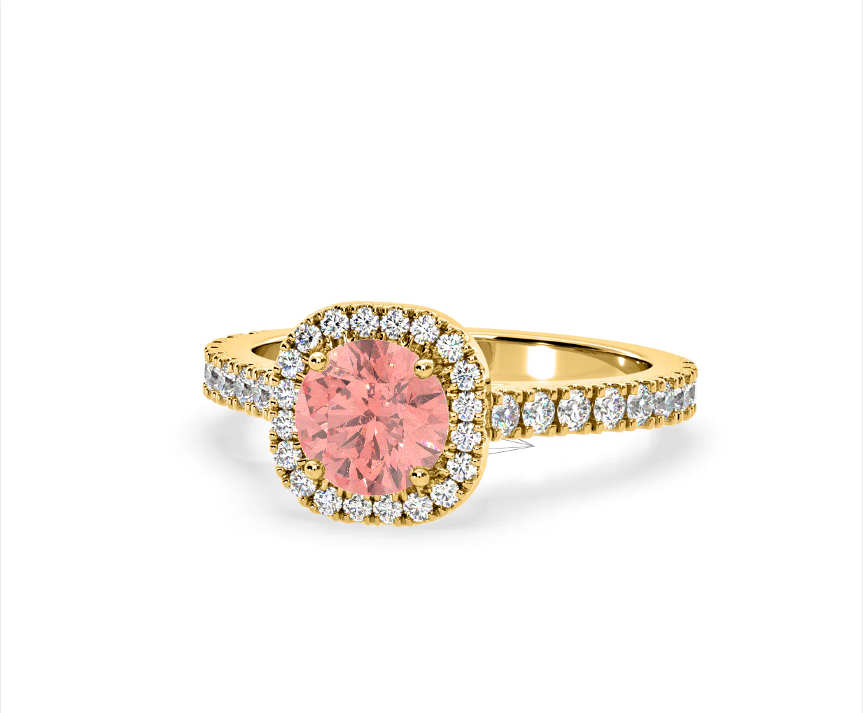 Elizabeth Pink Lab Diamond 1.70ct Halo Ring in 18K Yellow Gold - Elara Collection - Image 10
