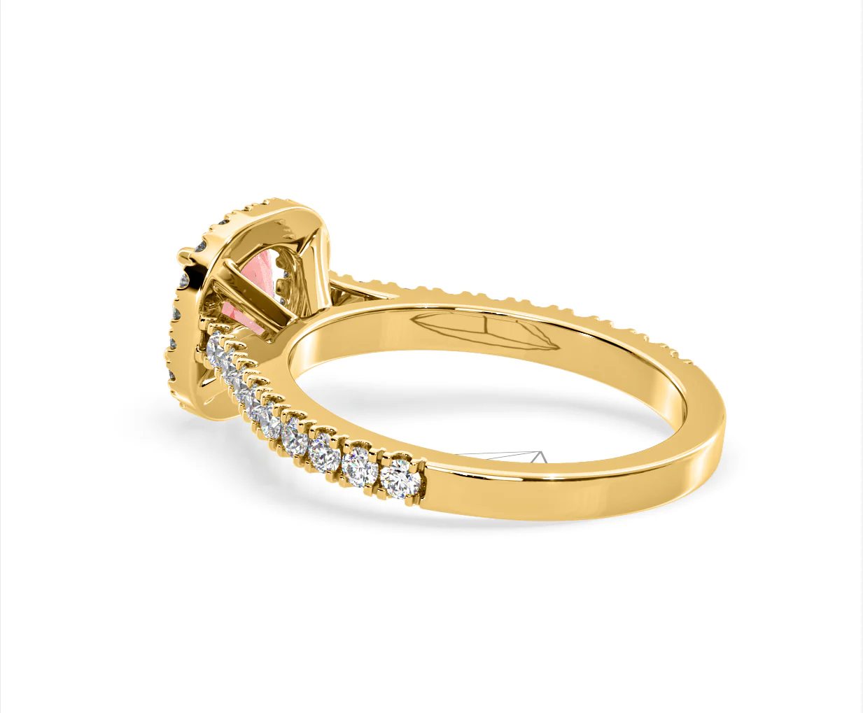 Elizabeth Pink Lab Diamond 1.70ct Halo Ring in 18K Yellow Gold - Elara Collection - Image 35