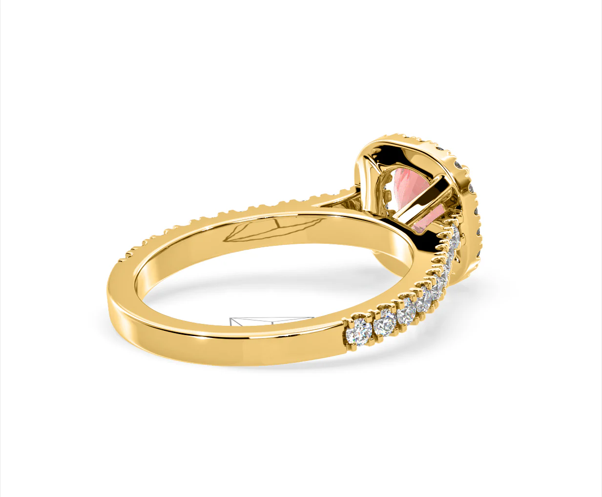 Elizabeth Pink Lab Diamond 1.70ct Halo Ring in 18K Yellow Gold - Elara Collection - Image 56