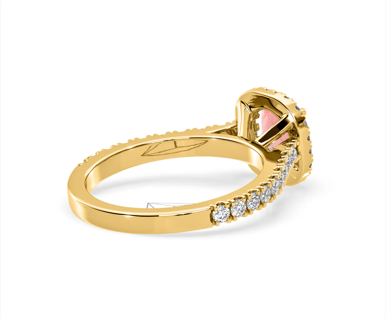 Elizabeth Pink Lab Diamond 1.70ct Halo Ring in 18K Yellow Gold - Elara Collection - Image 57