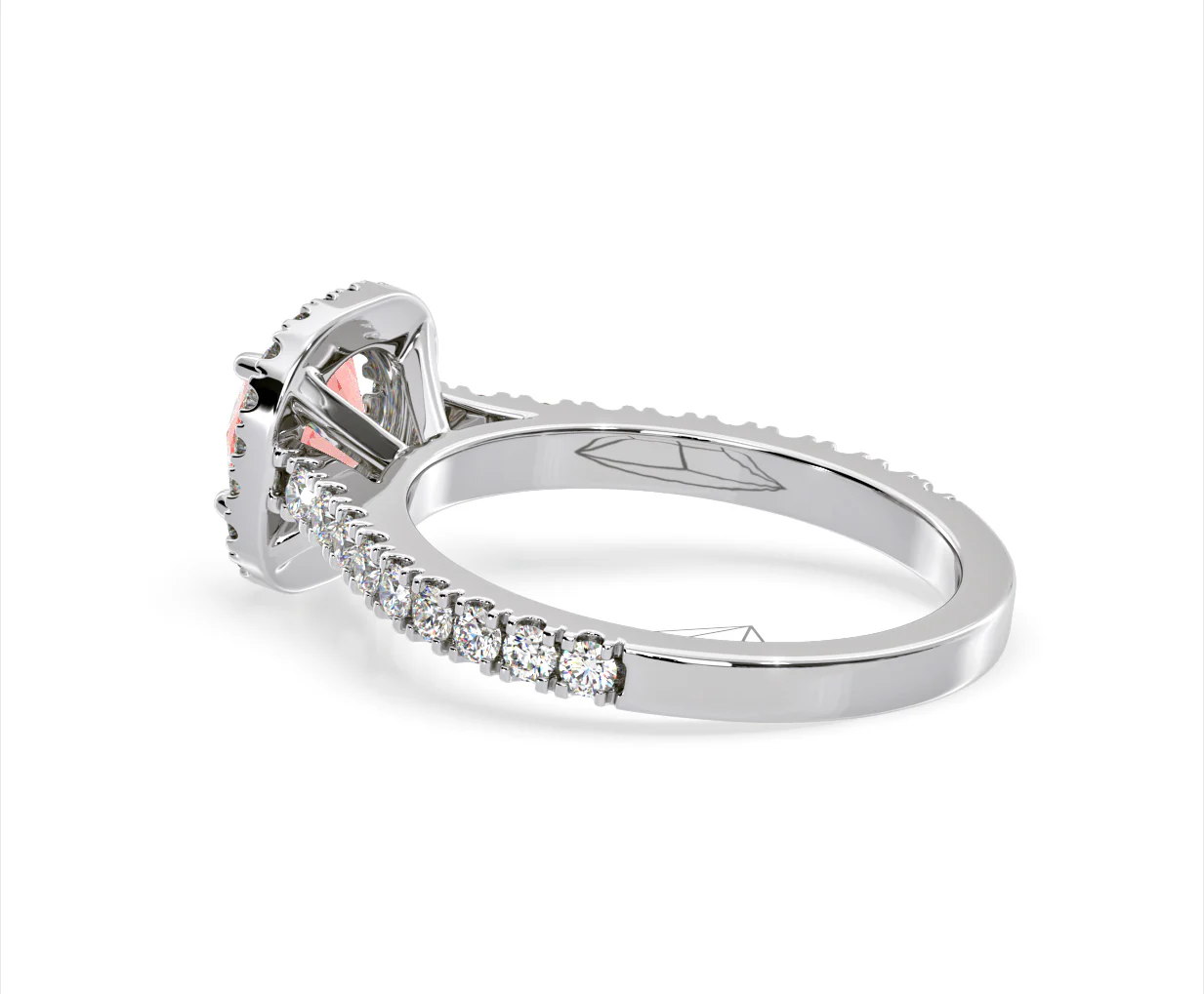 Elizabeth Pink Lab Diamond 1.70ct Halo Ring in Platinum - Elara Collection - Image 36