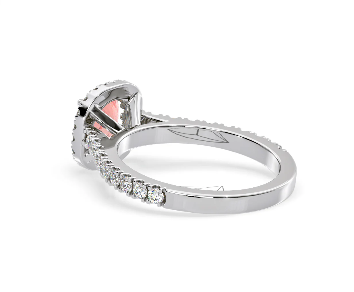 Elizabeth Pink Lab Diamond 1.70ct Halo Ring in Platinum - Elara Collection - Image 38
