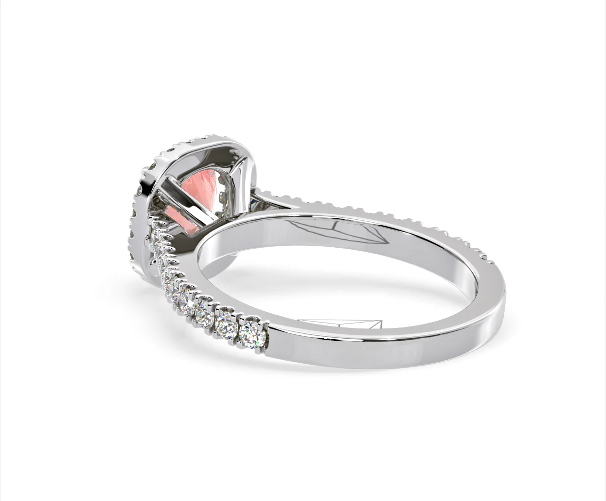 Elizabeth Pink Lab Diamond 1.70ct Halo Ring in Platinum - Elara Collection - Image 39
