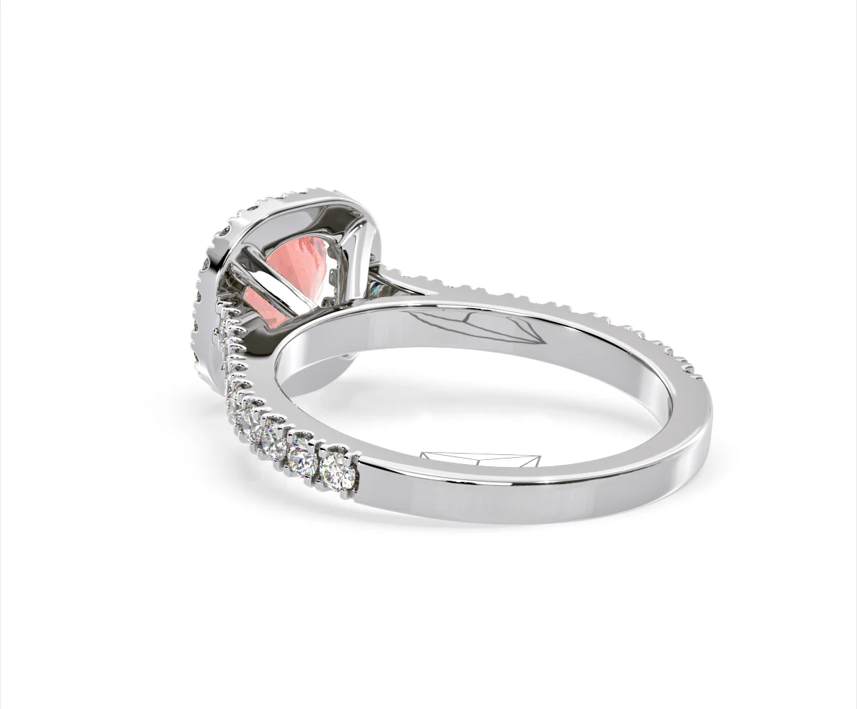 Elizabeth Pink Lab Diamond 1.70ct Halo Ring in Platinum - Elara Collection - Image 40