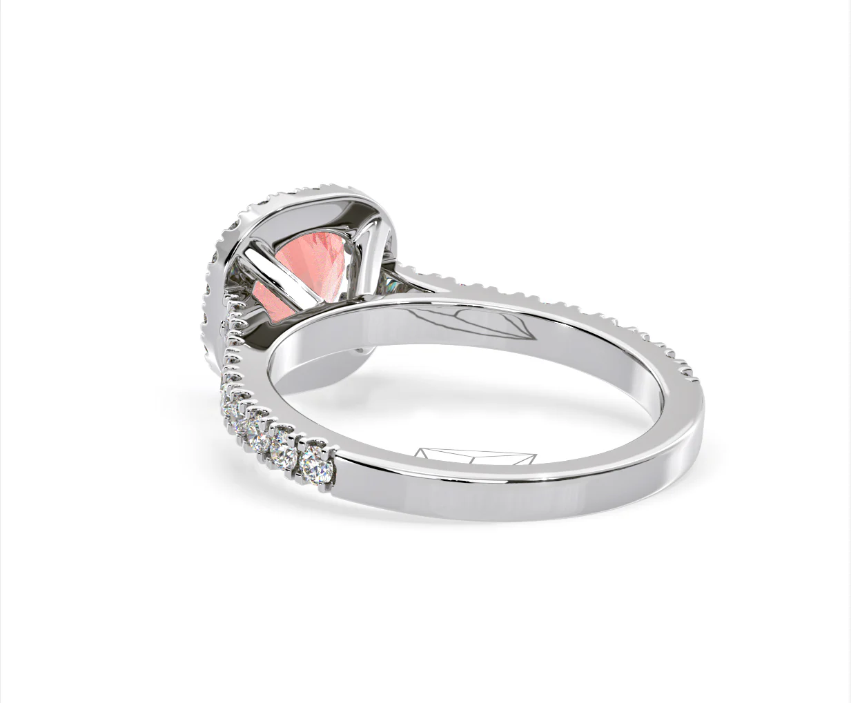 Elizabeth Pink Lab Diamond 1.70ct Halo Ring in Platinum - Elara Collection - Image 41