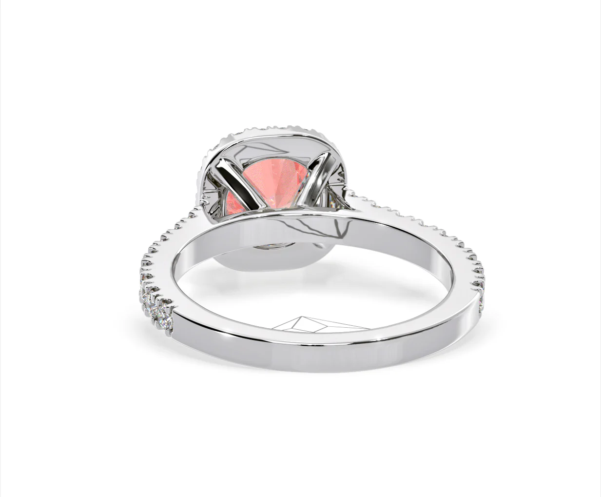 Elizabeth Pink Lab Diamond 1.70ct Halo Ring in Platinum - Elara Collection - Image 46
