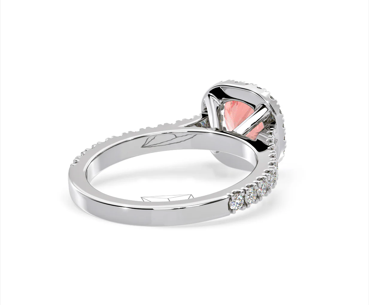 Elizabeth Pink Lab Diamond 1.70ct Halo Ring in Platinum - Elara Collection - Image 56