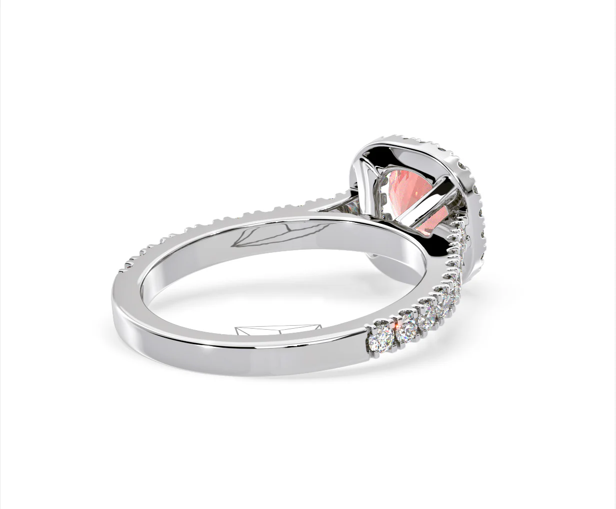 Elizabeth Pink Lab Diamond 1.70ct Halo Ring in Platinum - Elara Collection - Image 57