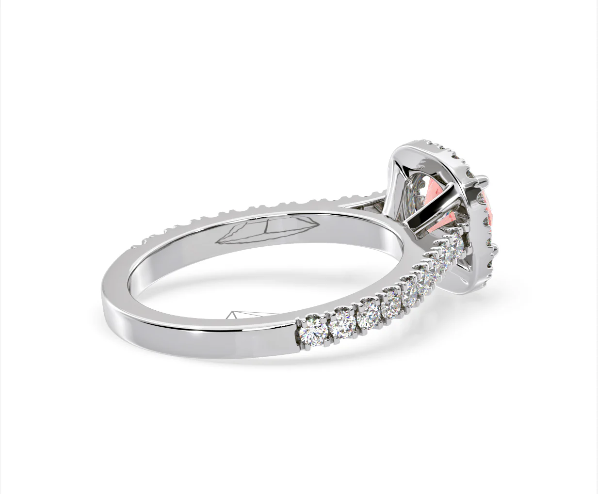 Elizabeth Pink Lab Diamond 1.70ct Halo Ring in Platinum - Elara Collection - Image 61