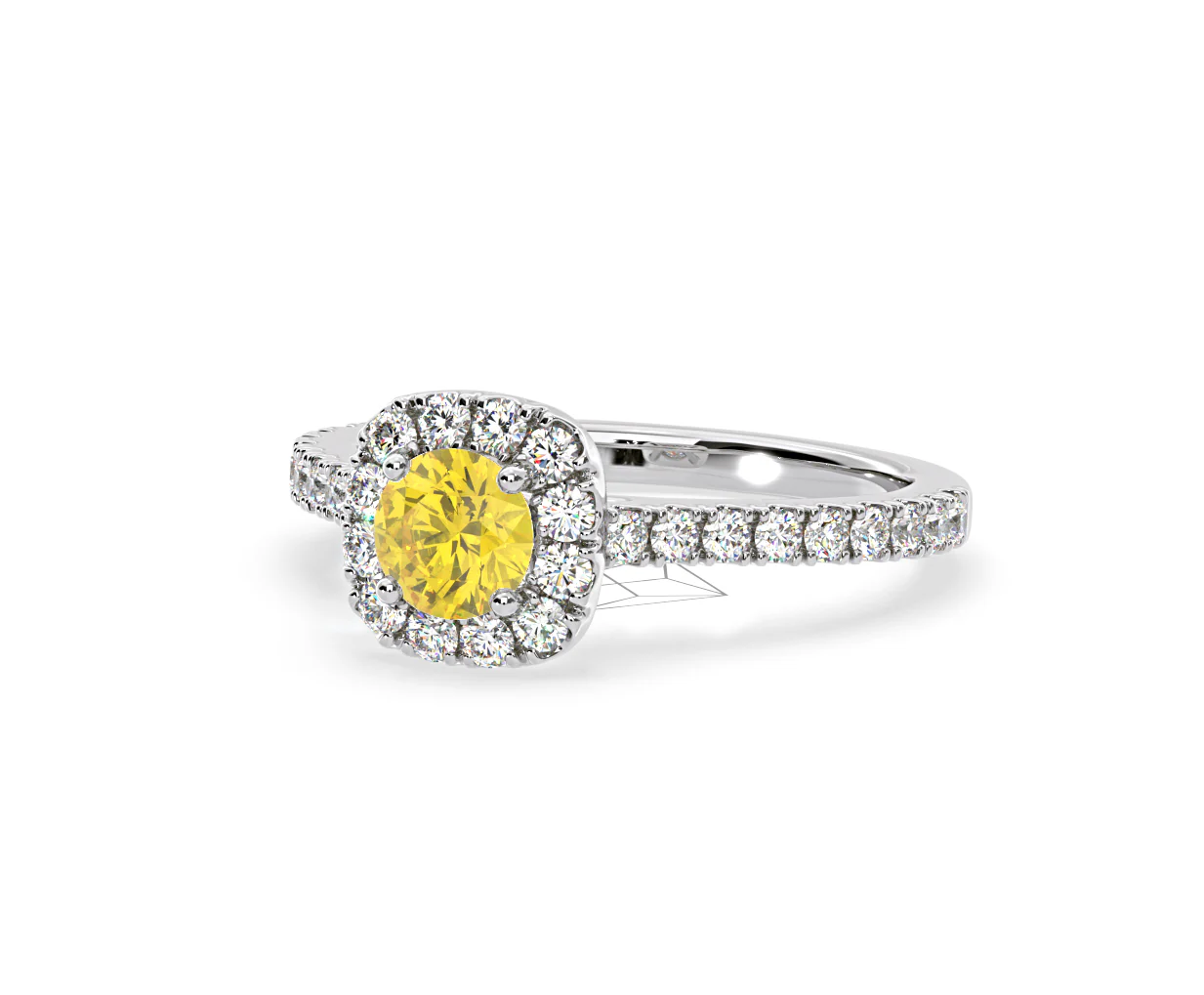 Elizabeth Yellow Lab Diamond 1.00ct Halo Ring in 18K White Gold - Elara Collection - Image 13