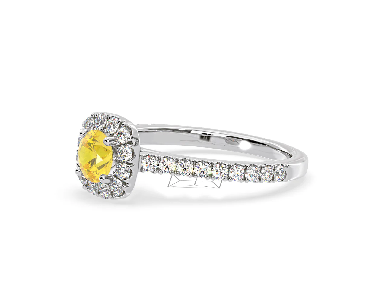 Elizabeth Yellow Lab Diamond 1.00ct Halo Ring in 18K White Gold - Elara Collection - Image 19