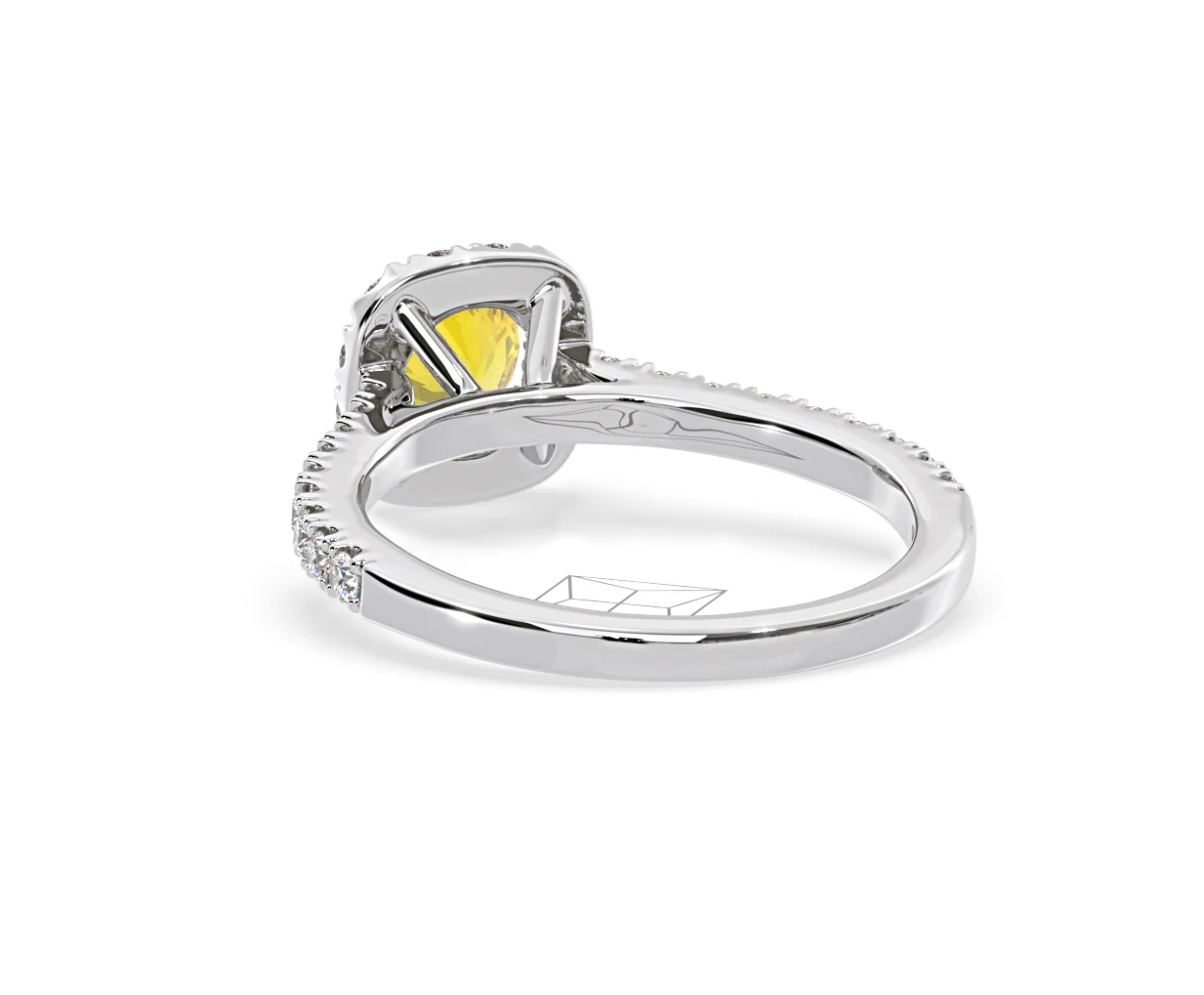 Elizabeth Yellow Lab Diamond 1.00ct Halo Ring in 18K White Gold - Elara Collection - Image 42