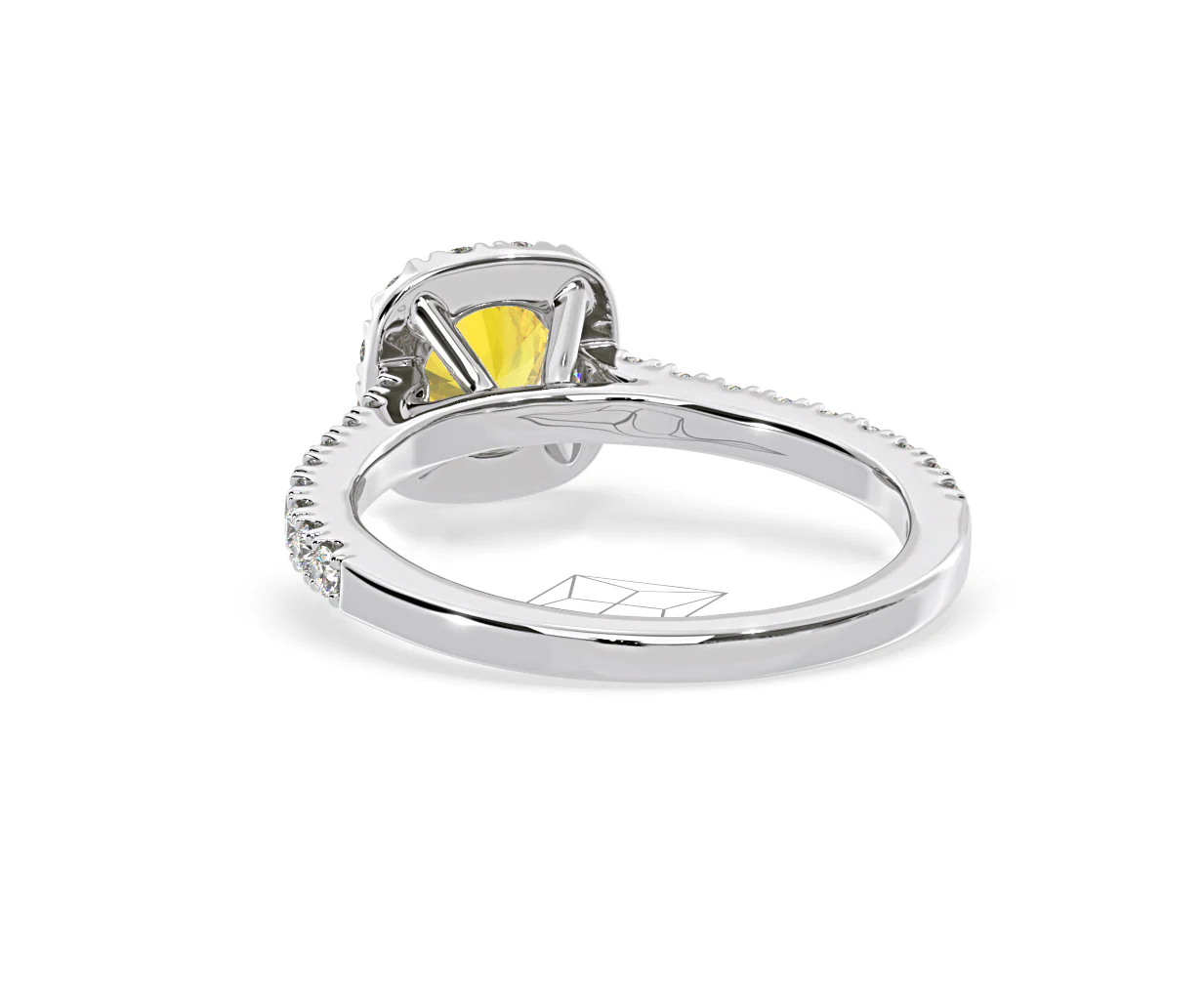 Elizabeth Yellow Lab Diamond 1.00ct Halo Ring in 18K White Gold - Elara Collection - Image 43