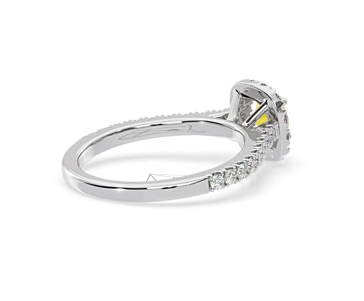 Elizabeth Yellow Lab Diamond 1.00ct Halo Ring in 18K White Gold - Elara Collection - Image 59