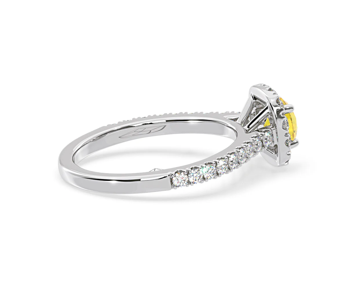 Elizabeth Yellow Lab Diamond 1.00ct Halo Ring in 18K White Gold - Elara Collection - Image 63