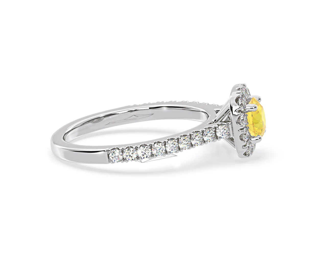 Elizabeth Yellow Lab Diamond 1.00ct Halo Ring in 18K White Gold - Elara Collection - Image 69