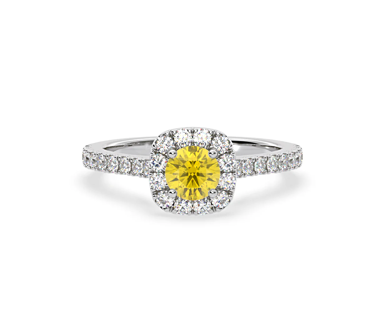 Elizabeth Yellow Lab Diamond 1.00ct Halo Ring in 18K White Gold - Elara Collection - Image 87