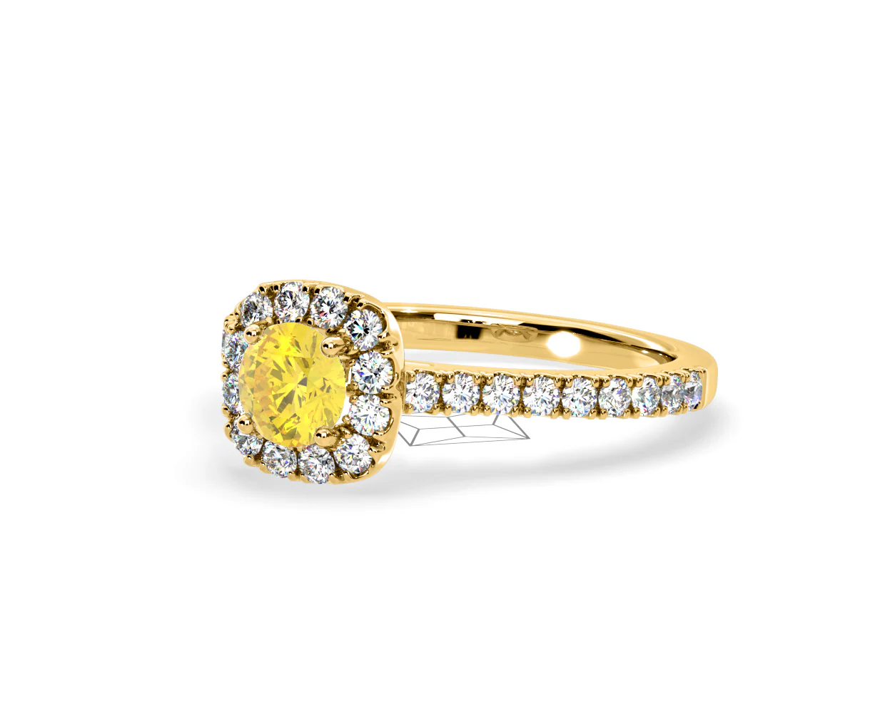 Elizabeth Yellow Lab Diamond 1.00ct Halo Ring in 18K Yellow Gold - Elara Collection - Image 15