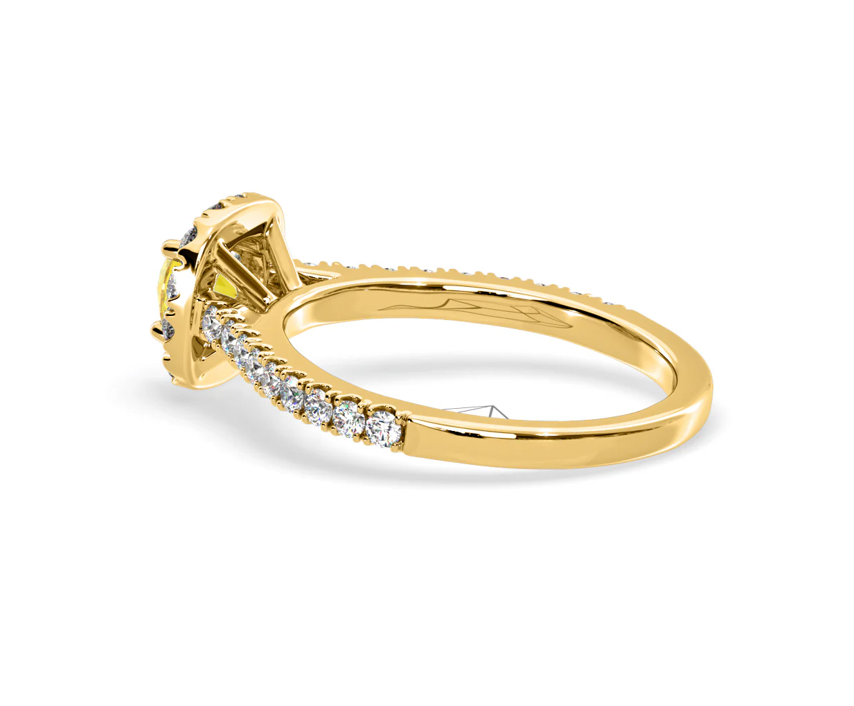Elizabeth Yellow Lab Diamond 1.00ct Halo Ring in 18K Yellow Gold - Elara Collection - Image 34