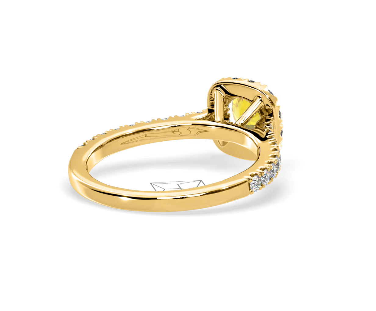 Elizabeth Yellow Lab Diamond 1.00ct Halo Ring in 18K Yellow Gold - Elara Collection - Image 55
