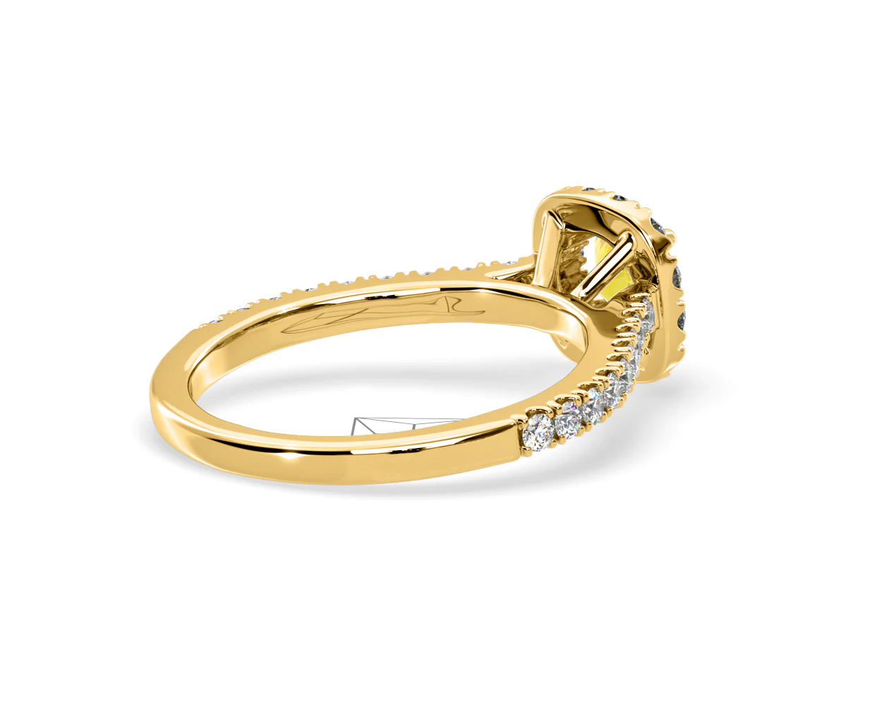 Elizabeth Yellow Lab Diamond 1.00ct Halo Ring in 18K Yellow Gold - Elara Collection - Image 58