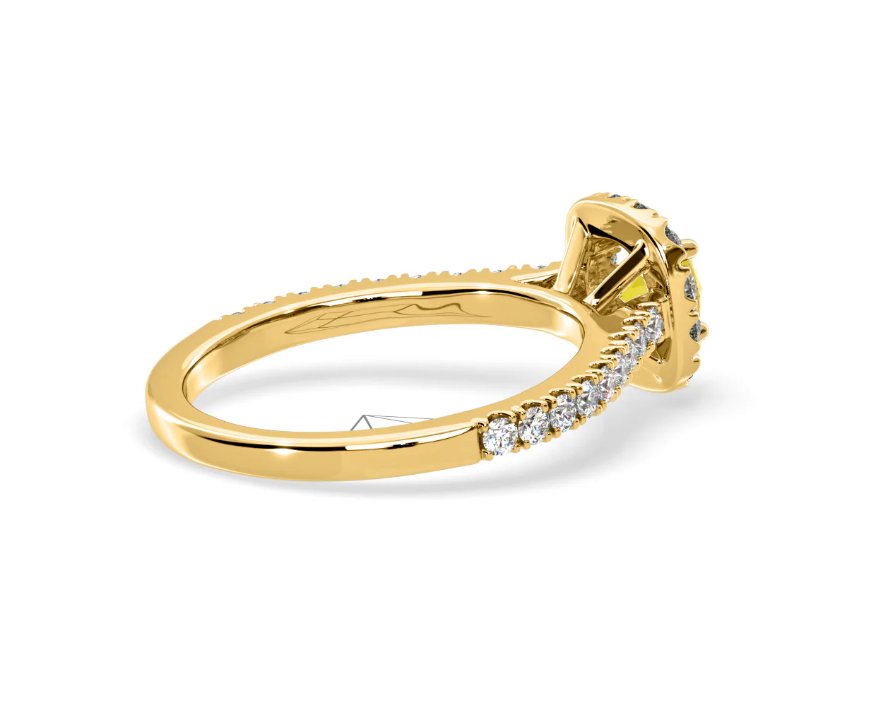 Elizabeth Yellow Lab Diamond 1.00ct Halo Ring in 18K Yellow Gold - Elara Collection - Image 60