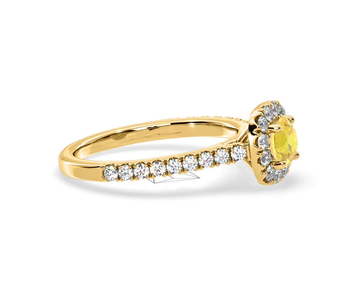 Elizabeth Yellow Lab Diamond 1.00ct Halo Ring in 18K Yellow Gold - Elara Collection - Image 72