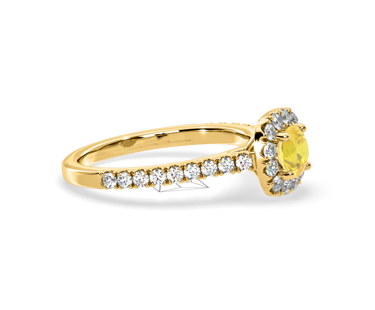 Elizabeth Yellow Lab Diamond 1.00ct Halo Ring in 18K Yellow Gold - Elara Collection - Image 73