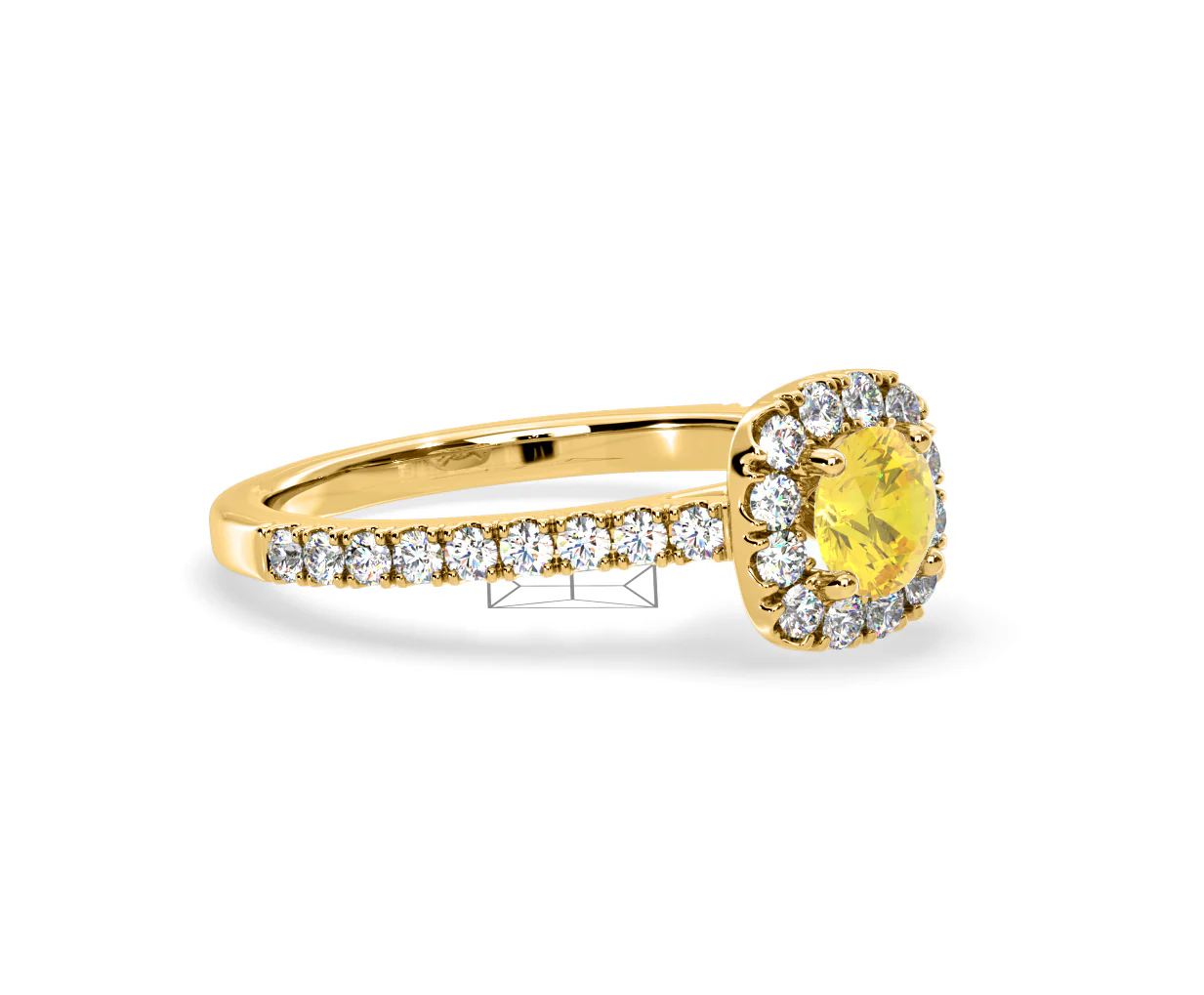 Elizabeth Yellow Lab Diamond 1.00ct Halo Ring in 18K Yellow Gold - Elara Collection - Image 77