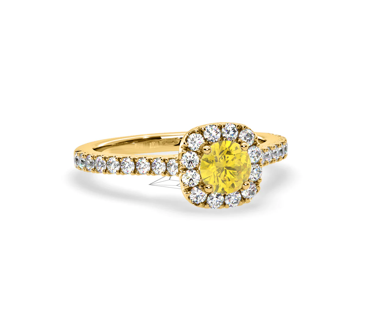 Elizabeth Yellow Lab Diamond 1.00ct Halo Ring in 18K Yellow Gold - Elara Collection - Image 83