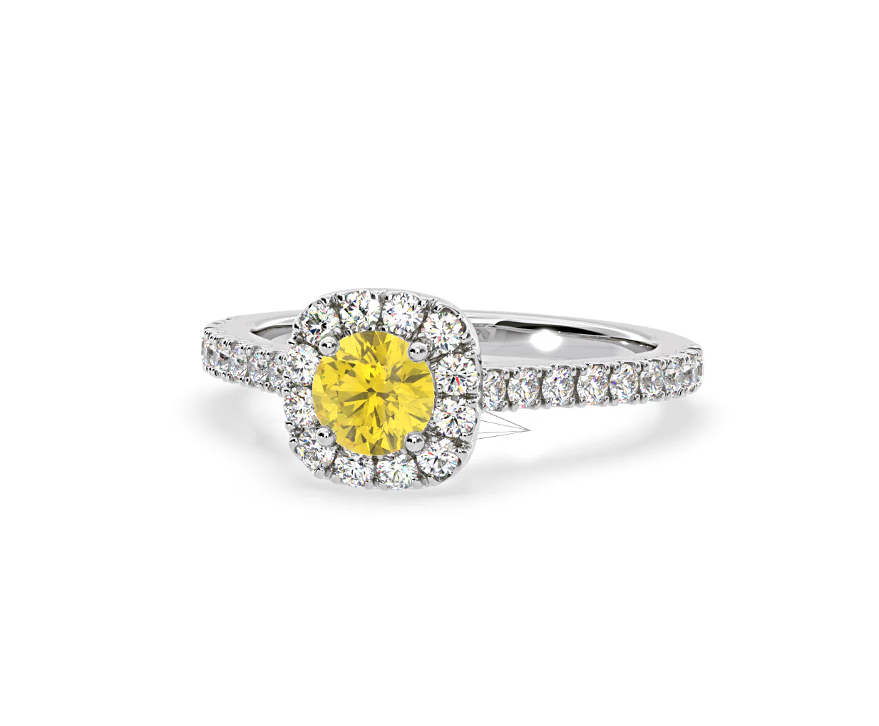 Elizabeth Yellow Lab Diamond 1.00ct Halo Ring in Platinum - Elara Collection - Image 10