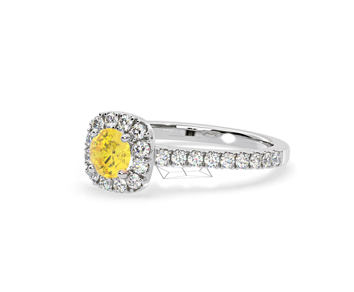 Elizabeth Yellow Lab Diamond 1.00ct Halo Ring in Platinum - Elara Collection - Image 15