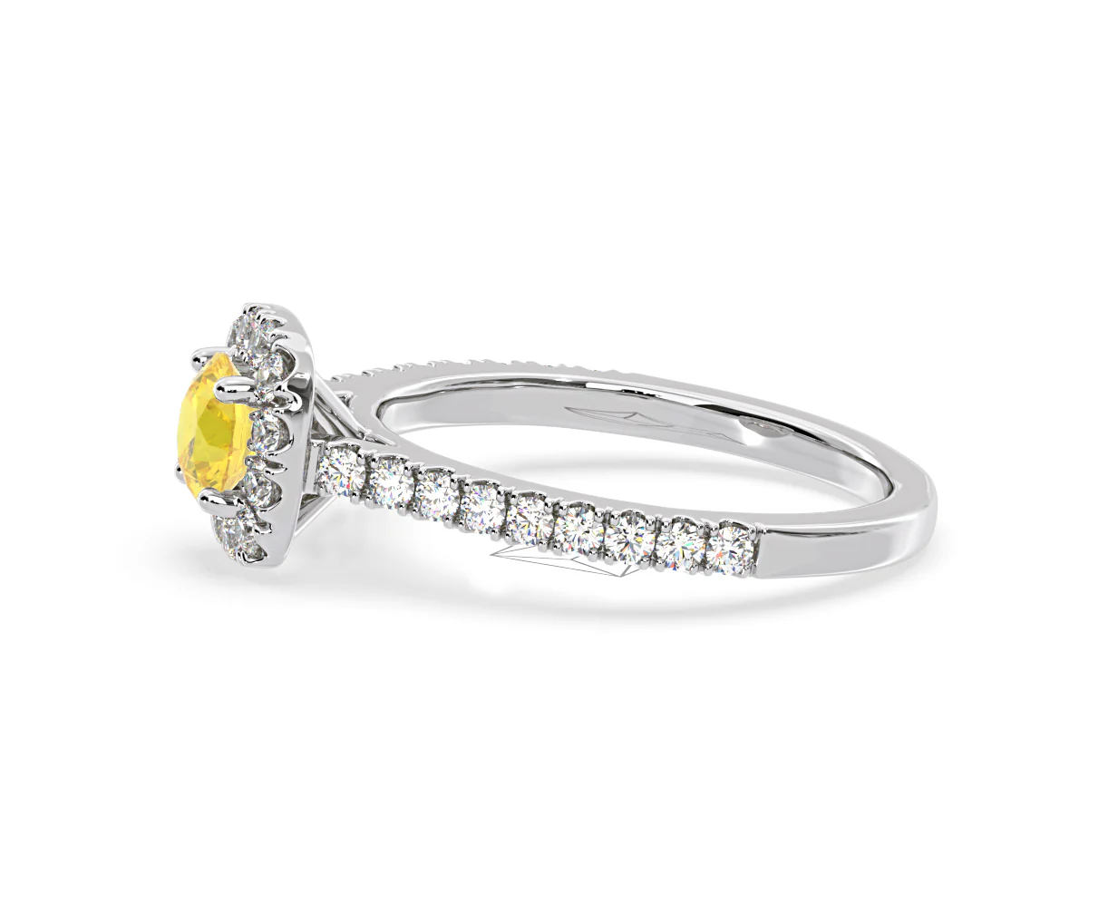 Elizabeth Yellow Lab Diamond 1.00ct Halo Ring in Platinum - Elara Collection - Image 24