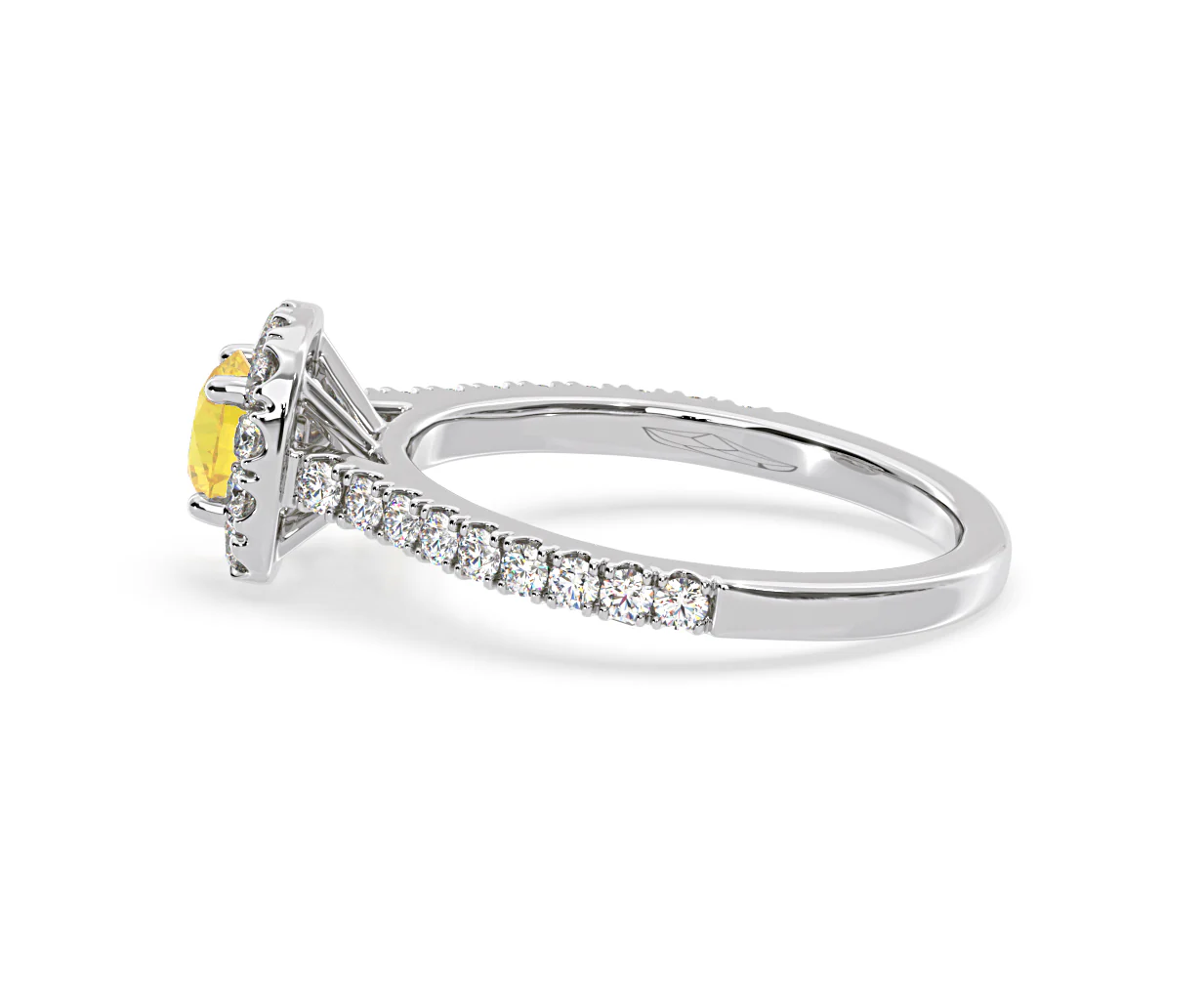 Elizabeth Yellow Lab Diamond 1.00ct Halo Ring in Platinum - Elara Collection - Image 28