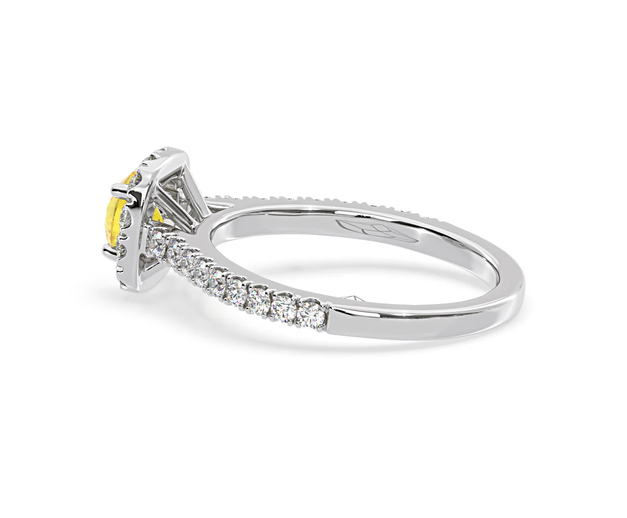 Elizabeth Yellow Lab Diamond 1.00ct Halo Ring in Platinum - Elara Collection - Image 31
