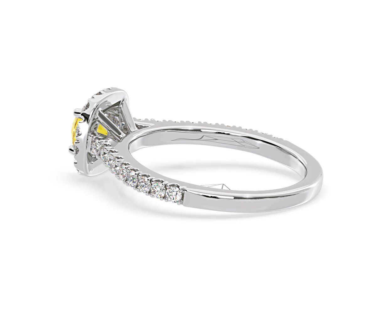 Elizabeth Yellow Lab Diamond 1.00ct Halo Ring in Platinum - Elara Collection - Image 33