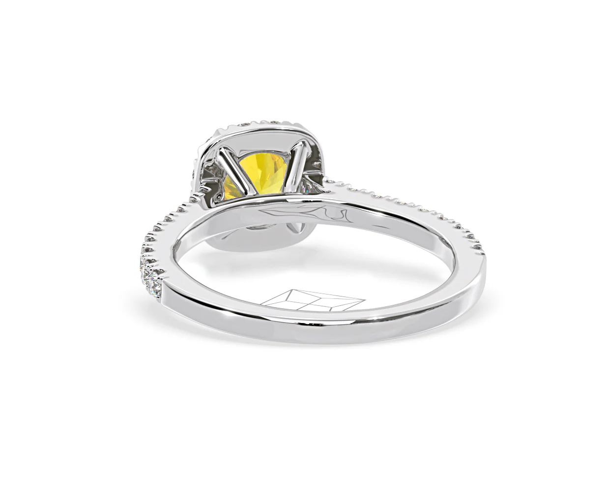 Elizabeth Yellow Lab Diamond 1.00ct Halo Ring in Platinum - Elara Collection - Image 43
