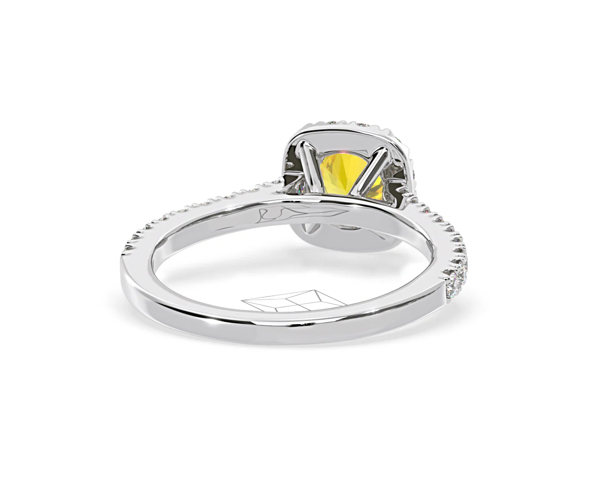 Elizabeth Yellow Lab Diamond 1.00ct Halo Ring in Platinum - Elara Collection - Image 50