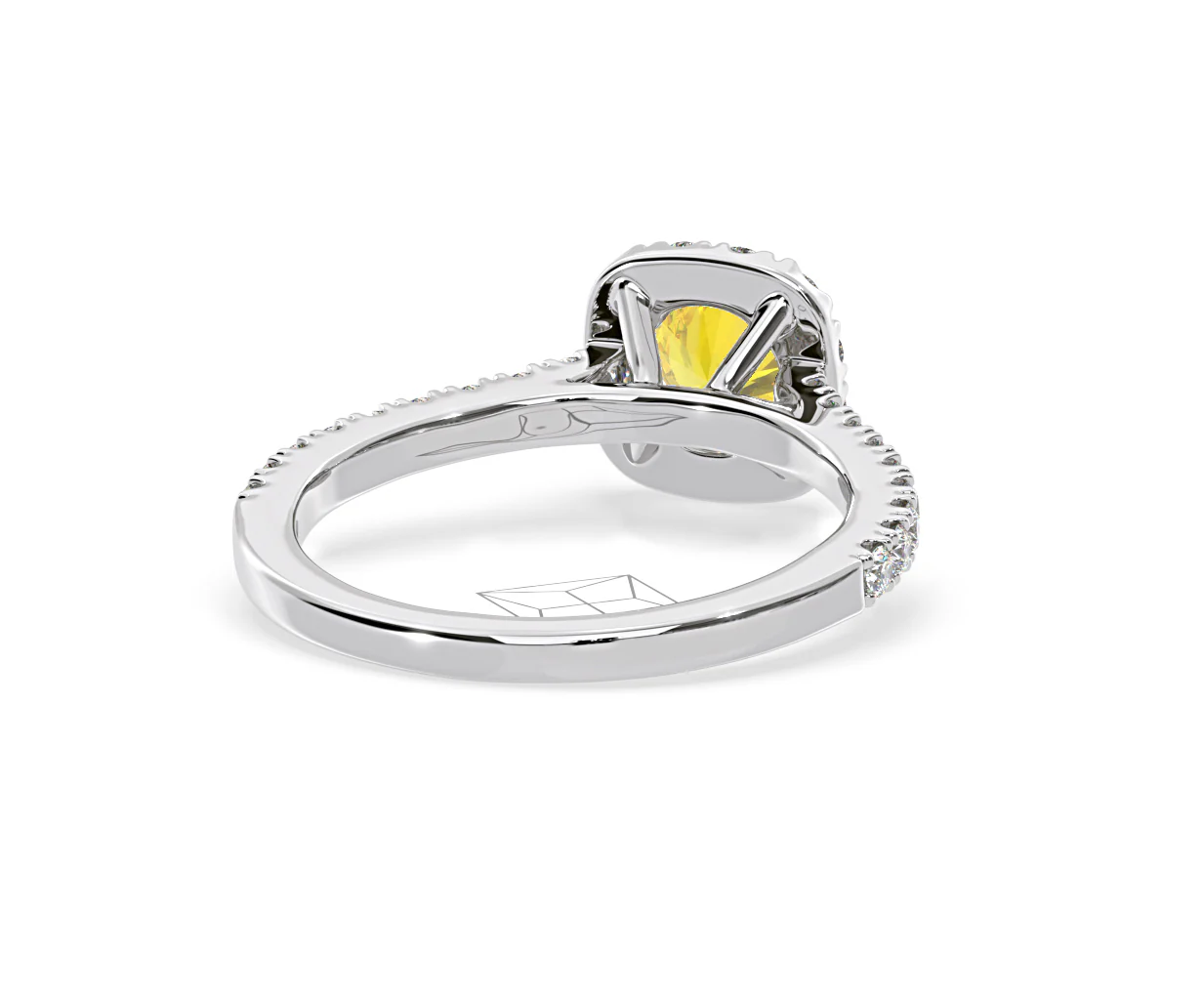 Elizabeth Yellow Lab Diamond 1.00ct Halo Ring in Platinum - Elara Collection - Image 51