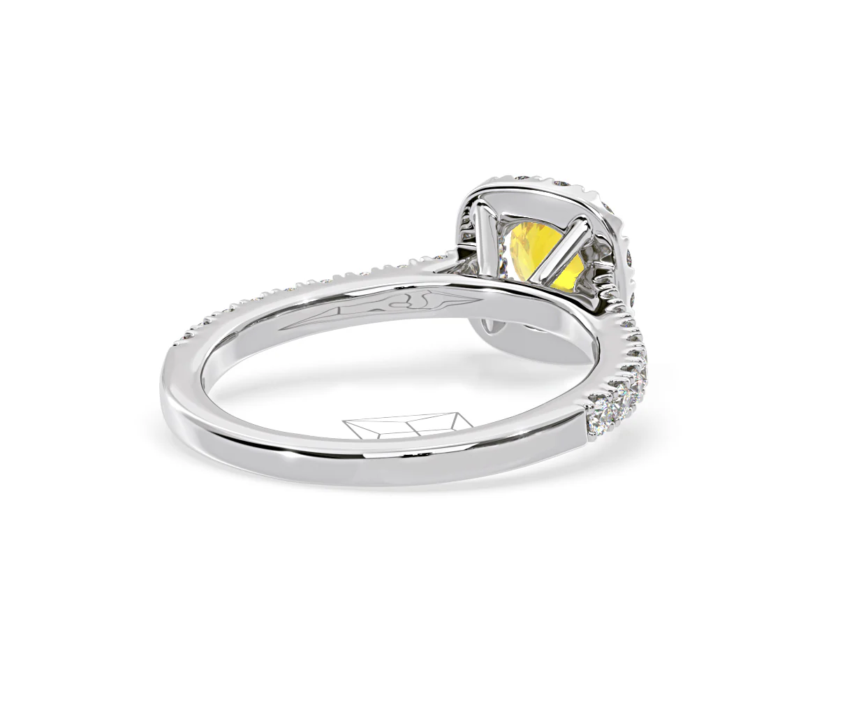 Elizabeth Yellow Lab Diamond 1.00ct Halo Ring in Platinum - Elara Collection - Image 53