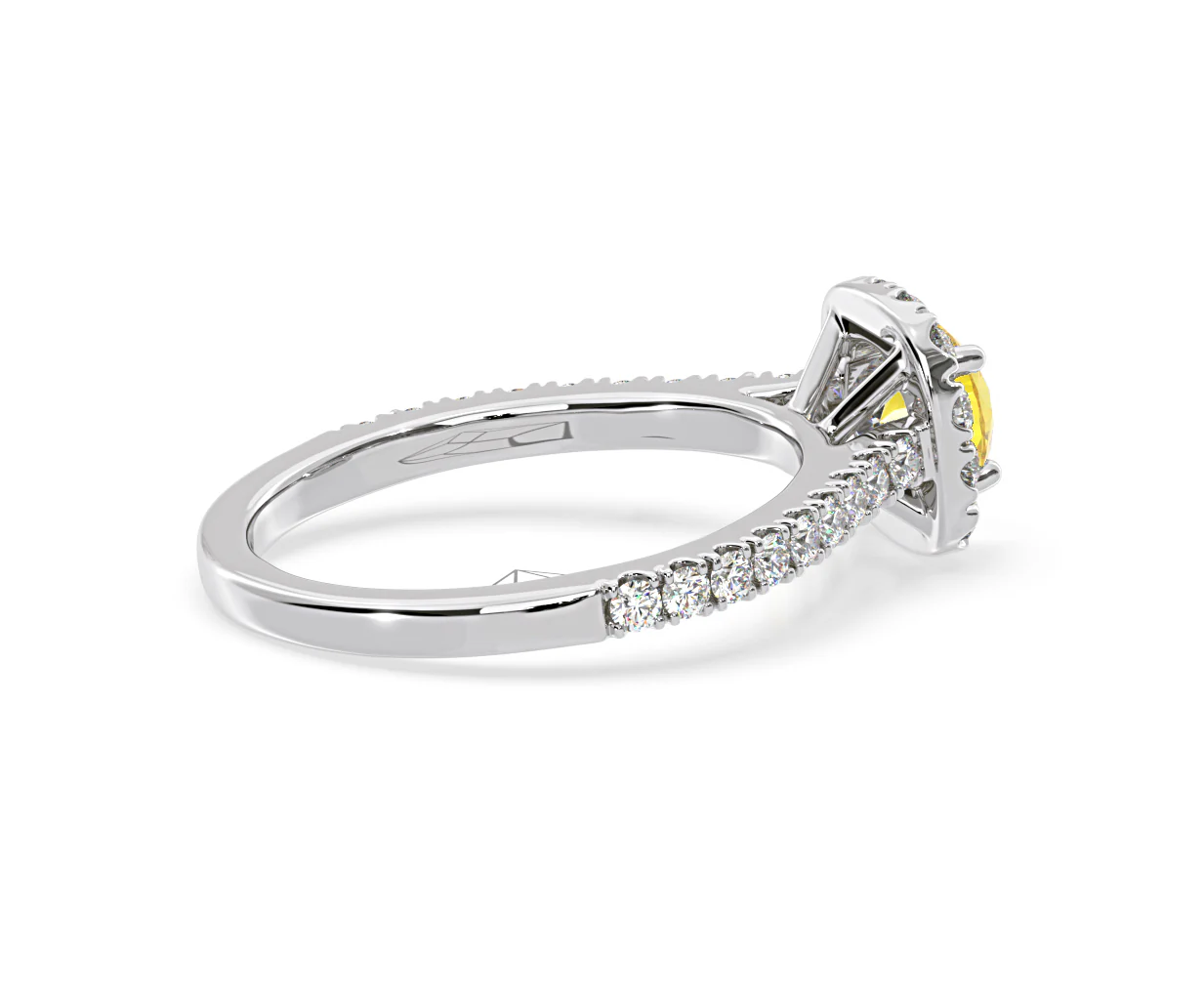 Elizabeth Yellow Lab Diamond 1.00ct Halo Ring in Platinum - Elara Collection - Image 61