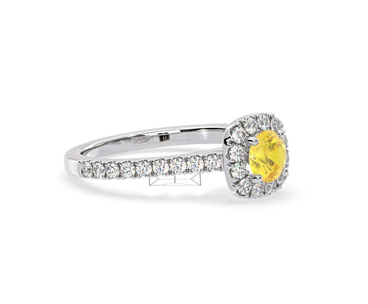 Elizabeth Yellow Lab Diamond 1.00ct Halo Ring in Platinum - Elara Collection - Image 76