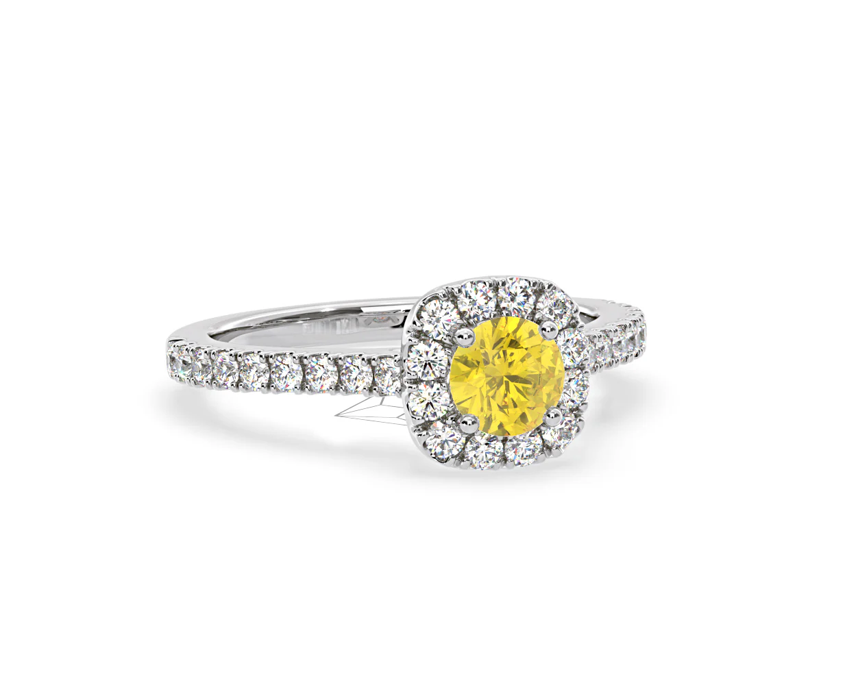 Elizabeth Yellow Lab Diamond 1.00ct Halo Ring in Platinum - Elara Collection - Image 82