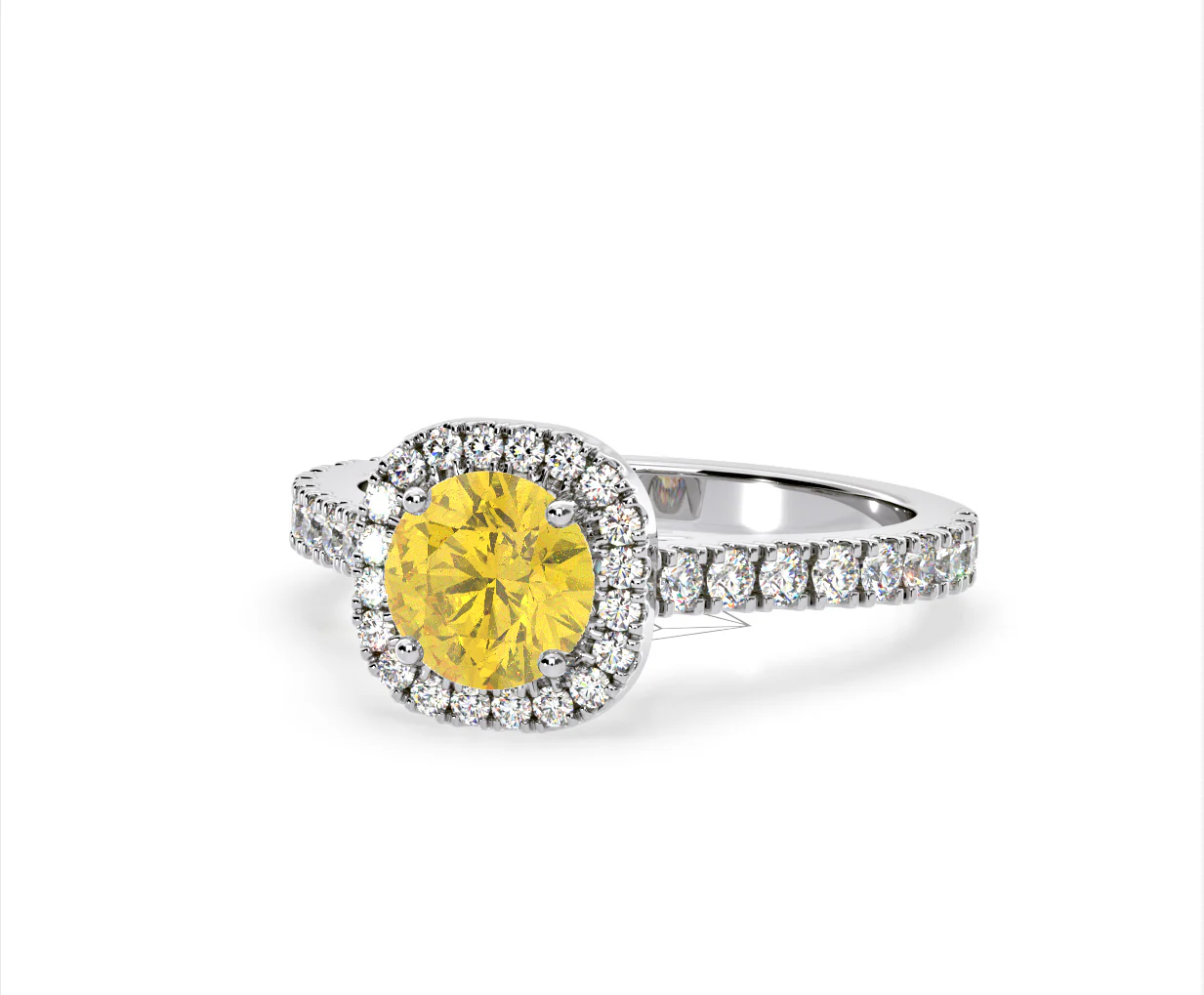 Elizabeth Yellow Lab Diamond 1.70ct Halo Ring in 18K White Gold - Elara Collection - Image 12
